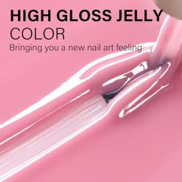 AILLSA Gel Nail Polish Nude Pink Gel Polish Sheer Neutral Color Jelly Gel Nail Polish Natural Translucent Soak Off U V Gel Nails for Valentine Nail Art French Manicure at Home 0.51 Fl Oz /GB49
