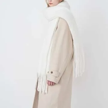 SUNDSGT Big Scarf Coloured Checked Oversized Scarf Tassel Soft Fall Winter Thick Scarf Warm Shawl Wo...