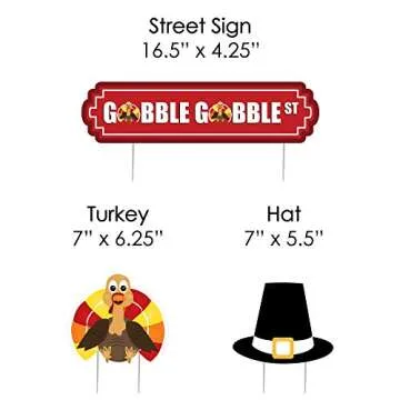 Thanksgiving Turkey Street Sign Cutouts for Decorations