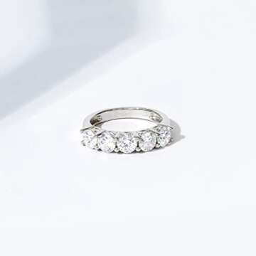 Elegant Amazon Platinum-Plated 5-Stone Ring with CZ