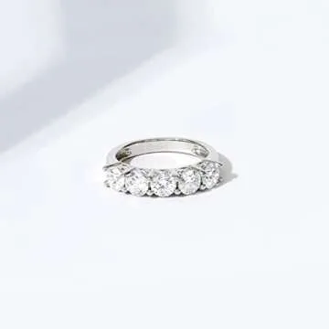 Elegant Amazon Platinum-Plated 5-Stone Ring with CZ