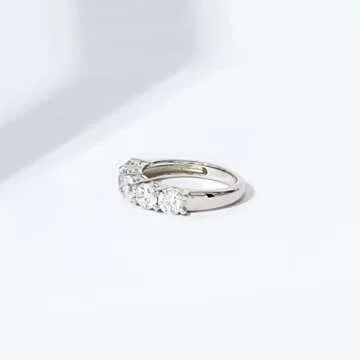 Elegant Amazon Platinum-Plated 5-Stone Ring with CZ