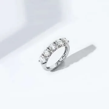 Elegant Amazon Platinum-Plated 5-Stone Ring with CZ