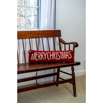 Artist-Designed Merry Christmas Wool Pillow Holiday Décor