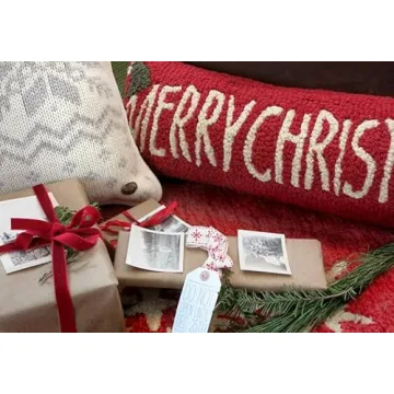Artist-Designed Merry Christmas Wool Pillow Holiday Décor