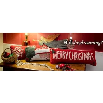 Artist-Designed Merry Christmas Wool Pillow Holiday Décor