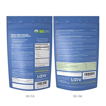 Nutritious LOOV Wild Organic Freeze-Dried Blueberries 4oz