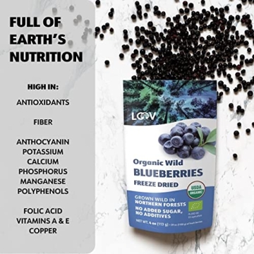 Nutritious LOOV Wild Organic Freeze-Dried Blueberries 4oz