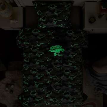 Kaleido Space Kids Comforter Set Twin Size with Dinosaurs