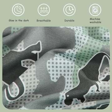 Kaleido Space Kids Comforter Set Twin Size with Dinosaurs