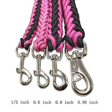 Yzsfirm 4 Ft Heavy Duty Braided Dog Leashes and Collar Set Blue Dog Threads Chain Durable Training Lead for Small Medium Dogs(1/2 inch Thick)