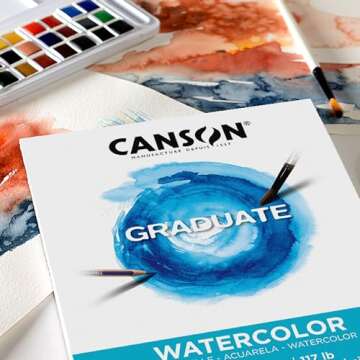 Canson Graduate Watercolor Pad, Foldover, 9x12 inch, 20 Sheets | Artist Paper for Adults and Student...