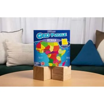 GeoToys GeoPuzzle, Africa, Middle East Shaped Jigsaw Puzzle, 65 Pc Geography Puzzles, Map Puzzle, Jigsaw Puzzles for Kids Ages 6-9 Years Old