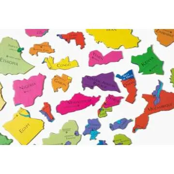 GeoToys GeoPuzzle, Africa, Middle East Shaped Jigsaw Puzzle, 65 Pc Geography Puzzles, Map Puzzle, Jigsaw Puzzles for Kids Ages 6-9 Years Old