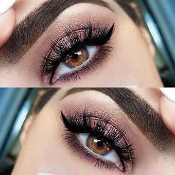 Veleasha False Eyelashes Long Faux Mink Lashes Fluffy Handmade Fake Eyelashes Natural Look 7 Pairs Pack Luxury Cat Eye Lashes (800)