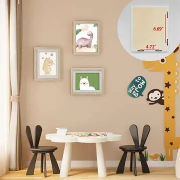 CROSYMX Kids Art Frame Artwork Changeable Front Opening Display Holds 50 Pieces Storage Solution, Stylish & Practical Artwork Display for Kids, Children's Art Storage Frames (Driftwood, Pack of 2)