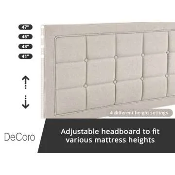 Decoro Mornington Upholstered Wood Platform Bed Frame