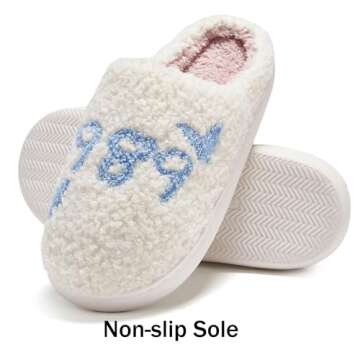 Vowhonk Taylors Slippers For Women Men, Comfy Bedroom Slippers, Cute Ladies Cozy Fluffy Fuzzy House Slippers Soft Memory Foam House Slippers Indoor