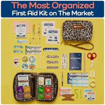 Keep Going Travel First Aid Kit for Kids – 130 Pc. for Car, Purse, Diaper Bag, Backpack, & Suitcase, with Latex-Free Bandages – 7 x 5 x 2 in. TSA-Approved