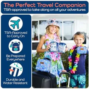 Keep Going Travel First Aid Kit for Kids – 130 Pc. for Car, Purse, Diaper Bag, Backpack, & Suitcase, with Latex-Free Bandages – 7 x 5 x 2 in. TSA-Approved