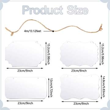 Qunclay 8 Pcs Reserved Signs for Wedding Chairs Acrylic Tag Unfinished Acrylic Hanging and Clear Bla...