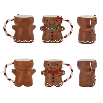 Bico Gingerbread Man Hand Painted Stoneware Mug Set