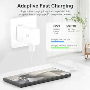 Samsung Adaptive Fast Charging USB Wall Charger Adapter for Samsung Galaxy S25 Ultra/S25/S25+/s24 S7...