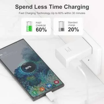 Samsung Adaptive Fast Charging USB Wall Charger Adapter for Samsung Galaxy S25 Ultra/S25/S25+/s24 S7 S8 S9 / Edge/Plus/Active, Note 5 8, 9, Quick Charge, Android Phone Travel Plug -2 Pack(White)