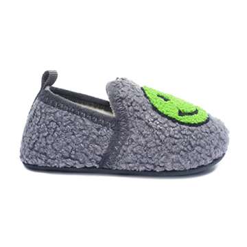 UCUHNB Kids Slippers Toddler Smile Face House Slippers Indoor Home Non-Slip Rubber Sole Shoes Warm Cozy Socks
