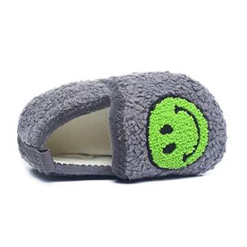 UCUHNB Kids Slippers Toddler Smile Face House Slippers Indoor Home Non-Slip Rubber Sole Shoes Warm Cozy Socks