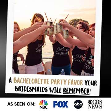 Team Bride Bachelorette Cups - Bachelorette Party Cups & Bachelorette Party Favors for Bridesmaid Gifts & Bridal Shower - Bride Cup & Bridesmaid Cups Bachelorette Party Decorations, 15 Pack, 12 oz