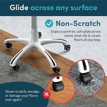 Lifelong Original Office Chair Wheels - Ultimate Floor Protection