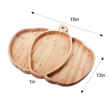 Vencer Pumpkin Bamboo Serving Platter for Halloween Festivities