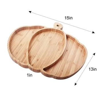 Vencer Pumpkin Bamboo Serving Platter for Halloween Festivities