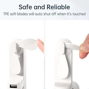 JISULIFE Portable Handheld Fan, Mini 3 In 1 with Rechargeable Battery, Personal Foldable Pocket for ...