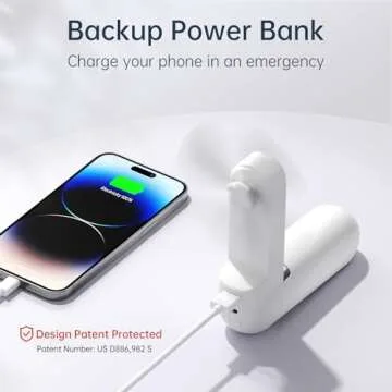 JISULIFE Portable Handheld Fan, Mini 3 In 1 with Rechargeable Battery, Personal Foldable Pocket for Travel, USB Power Bank & Flashlight, Ideal Gifts for Men/Women/Family/Friends - White