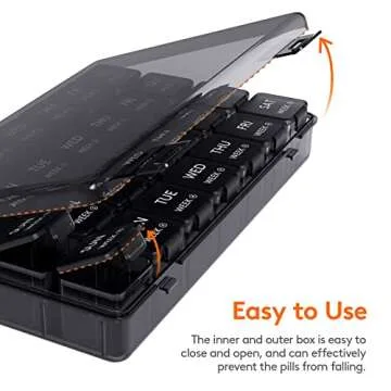 Lifewit Monthly Pill Organizer, 28 Day Pill Box, 4 Weeks One Month Pill Cases, Large Compartments Medicine Organizer for Vitamins, Fish Oils, Supplements