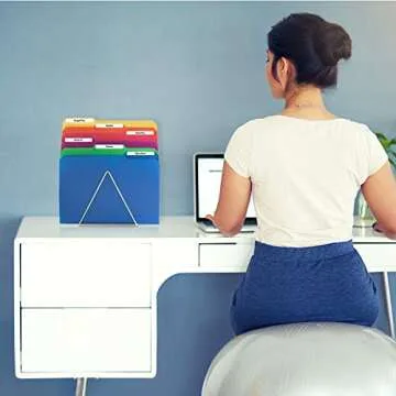 Dunwell Plastic Colored File Folders (6 Pack), 1/3 Tab Filing Folders for 8.5x11 Letter Size Documents, Assorted Colors, Acid-Free Poly, Includes Labels