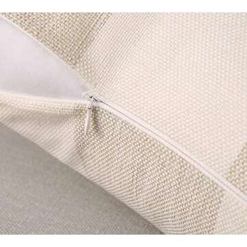 Phantoscope Pack of 2 Gingham Buffalo Check Plaid Throw Decorative Pillow Cover Outdoor Indoor Throw Pillows Farmhouse Square Pillow Cases for Home Decor Off White,18 x 18 Inches