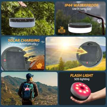 GHORA Solar Camping String Lights, 2 in 1 Solar Rechargeable Portable Outdoor LED String Lights with Remote Control, 39.4 Feet Extra Long String Lights,Yard Tent Hanging Waterproof String Lights