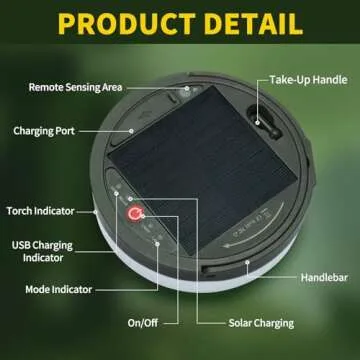 GHORA Solar Camping String Lights, 2 in 1 Solar Rechargeable Portable Outdoor LED String Lights with Remote Control, 39.4 Feet Extra Long String Lights,Yard Tent Hanging Waterproof String Lights