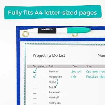 Durable Dry Erase Plastic Sleeves 25 pk for Education