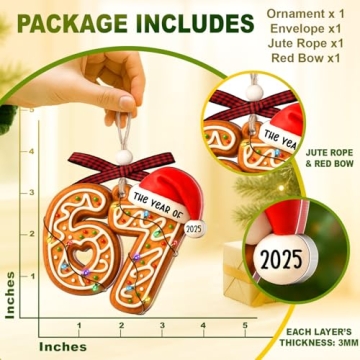 67 Ornament – Gingerbread 6 7 Christmas Ornament – The Year of 67 Ornaments – 67 Meme Gag Gift...