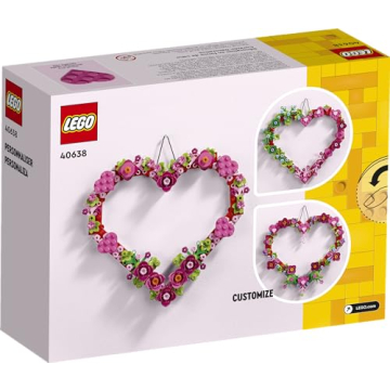 LEGO Heart Ornament Building Toy Kit, Heart Shaped Arrangement of Artificial Flowers, Great Gift for Loved Ones, Unique Arts & Crafts Activity for Kids, Girls and Boys Ages 9 and Up, 40638
