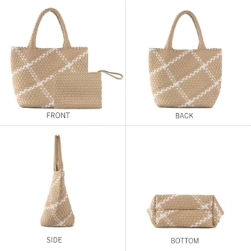 SporGenius Vegan Leather Woven Tote Bag for Women