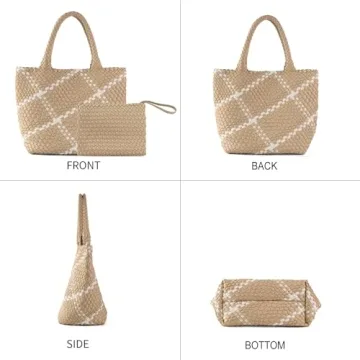 SporGenius Vegan Leather Woven Tote Bag for Women