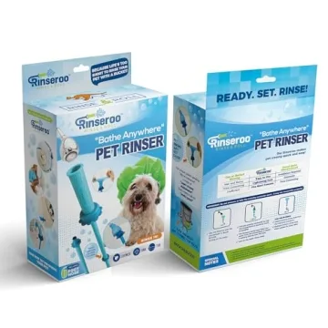 Rinseroo Pet Shower Hose: Slip-On Dog Wash Hose Attachment for Shower & Sink - Pet Bather, Fits Showerhead Up to 4” Wide, Faucet Adapter, 5ft Hose (Not for Tub). Includes Spare Connector