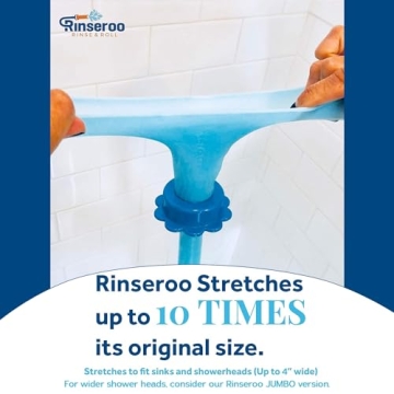 Rinseroo Pet Shower Hose: Slip-On Dog Wash Hose Attachment for Shower & Sink - Pet Bather, Fits Showerhead Up to 4” Wide, Faucet Adapter, 5ft Hose (Not for Tub). Includes Spare Connector