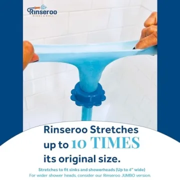 Rinseroo Pet Shower Hose: Slip-On Dog Wash Hose Attachment for Shower & Sink - Pet Bather, Fits Showerhead Up to 4” Wide, Faucet Adapter, 5ft Hose (Not for Tub). Includes Spare Connector
