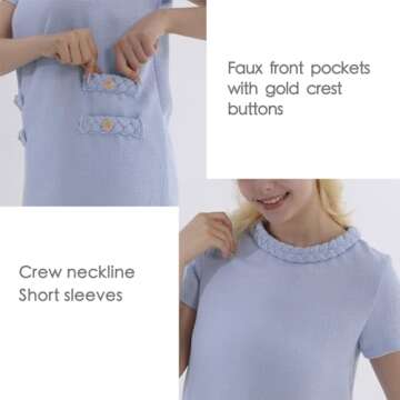 Tweed Jackie Dresses for Women Short Sleeves Crew Neck A-line Party Elegant Vintage Work Shift Mini Dress 2024 Blue